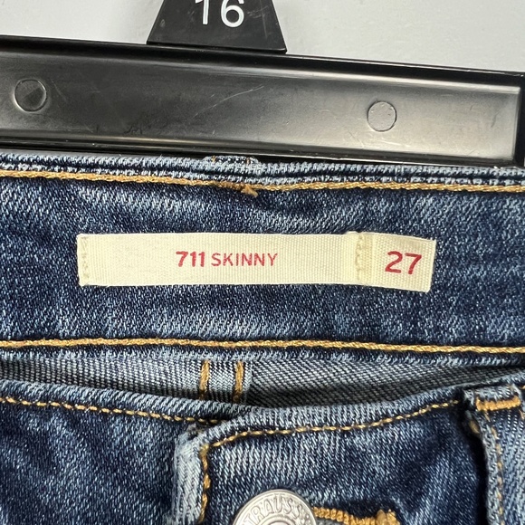 Levi's Jeans 711 Skinny Women's Size 27 Blue Low Rise Distressed 28 in Inseam - Picture 12 of 14
